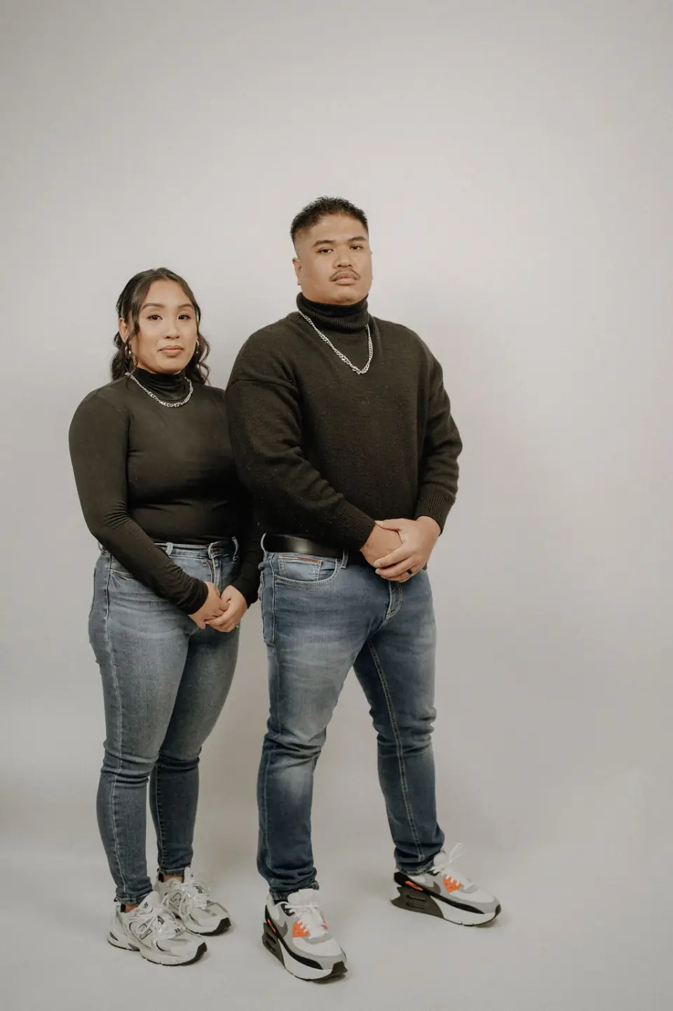 Casual couple portrait in the Stel Star studio